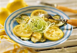 Courgette salad with lemon and ginger marinade