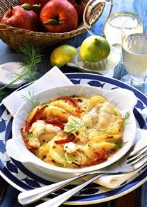 Baked cod fillet with apples