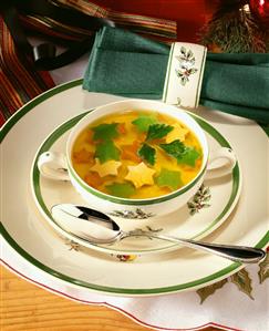 Beef bouillon with vegetable stars