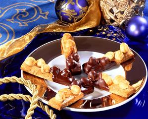 Hazelnut sticks with chocolate