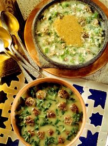 Selta & spinach soup with meatballs (2)