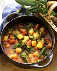 Bean and sausage stew with potatoes (1)