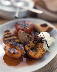 Various baked fruits with star anise