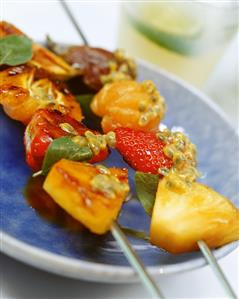 Grilled fruit kebabs