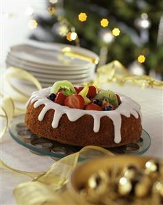 Savarin filled with various fruits