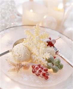 White mousse on sugar-frosted fruit (1)