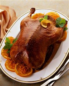 Roast duck with orange sauce