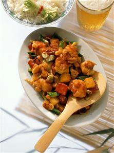 Sweet and sour pork with pineapple and peppers