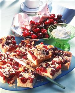 Tray-baked cherry yeast cake