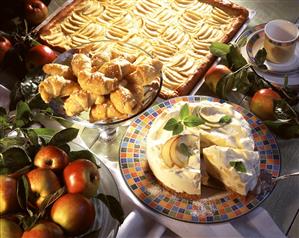 Apple & nut horn, apple cake New York style, & apple tart