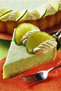 A piece of lime pie on cake slice (1)