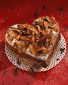 Chocolate heart with whisky and grated chocolate