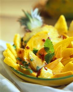 Exotic fruit salad with mangos, pineapple & papaya (3)