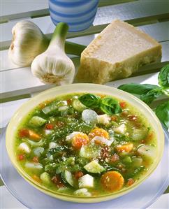 Vegetable Soup with Pesto