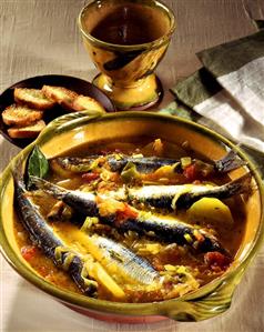 Sarde alla San Remese (Bouillabaisse with sardines, Italy)