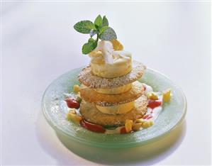 Ice cream tower: coconut biscuits & pineapple ice cream (1)