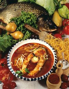 Hungarian fish soup with carp