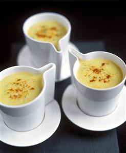 Cream of potato soup in cups