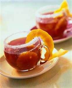 Red wine punch with pineapple