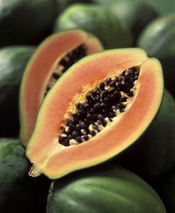 Halved Papaya