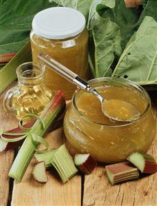 Rhubarb jam with orange liqueur