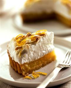 A piece of lemon meringue pie