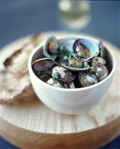 Clams with herb sauce