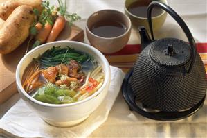 Asian vegetable soup with crispy chicken breast fillet (2)