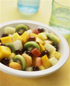 Fruit salad with kiwi, grapes, mango & pineapple