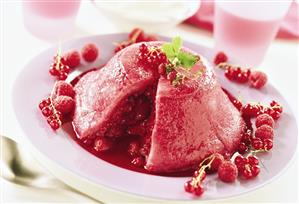 English summer pudding, piece cut