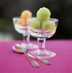 Lime sorbet in a glass