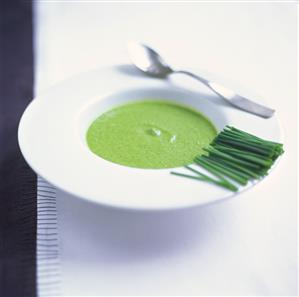 Chive cream soup