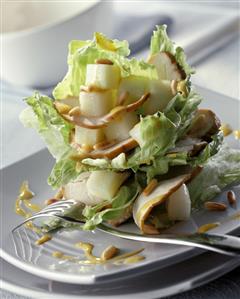 Iceberg lettuce with chicken breast fillet & honeydew melon