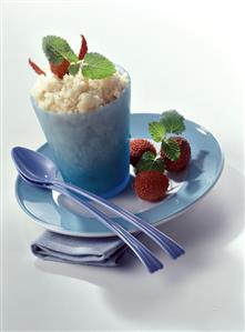 Lychee sorbet in glass