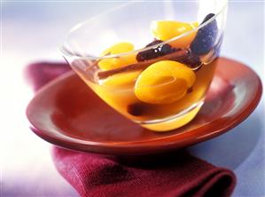 Apricots and plums in brandy