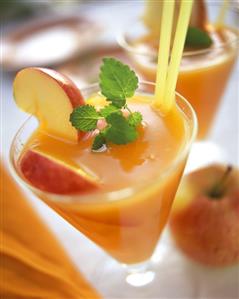 Apple and carrot juice with sea buckthorn pulp