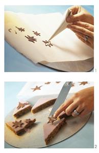 Making chocolate decorations (e.g. chocolate stars)