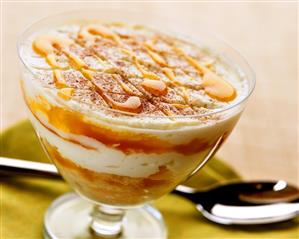 Honey and apricot mousse in a dessert bowl (1)