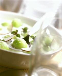 Iced cucumber and coconut soup with cucumber balls (1)