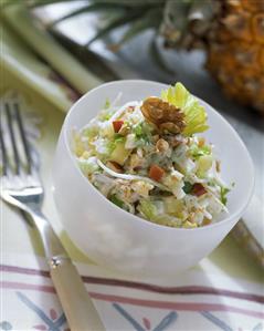 Waldorf salad in a dish