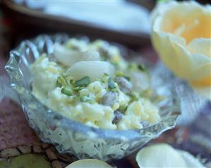 Rice pudding with lychees and pistachios (Oman, 1)