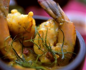 Shrimps in curried pumpkin sauce (India, 1)