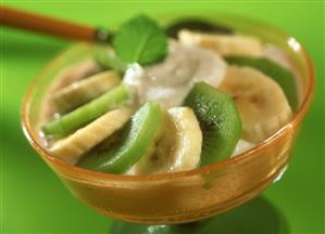 Fruit salad with kiwi fruit and banana