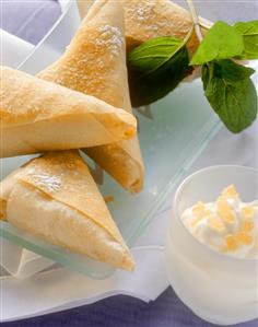 Samosas with banana filling