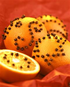 Oranges studded with cloves