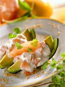 Avocado with grapefruit ragout