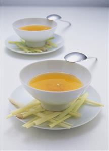 Chicken consomme with lemon grass