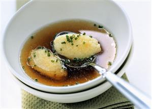 Meat broth with semolina dumpling