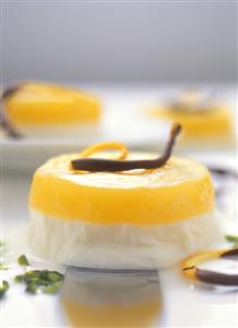 Lebanese dessert: orange custard flan (Mouhalabieh)