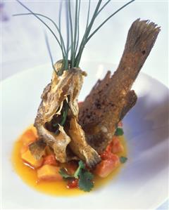 Barramundi with papaya and ginger salsa